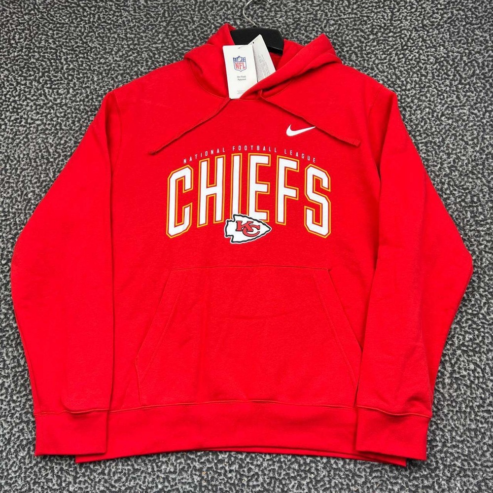 Nike Kansas City Chiefs NFL Hoodie Men Large Red Pullover Long Sleeve New L